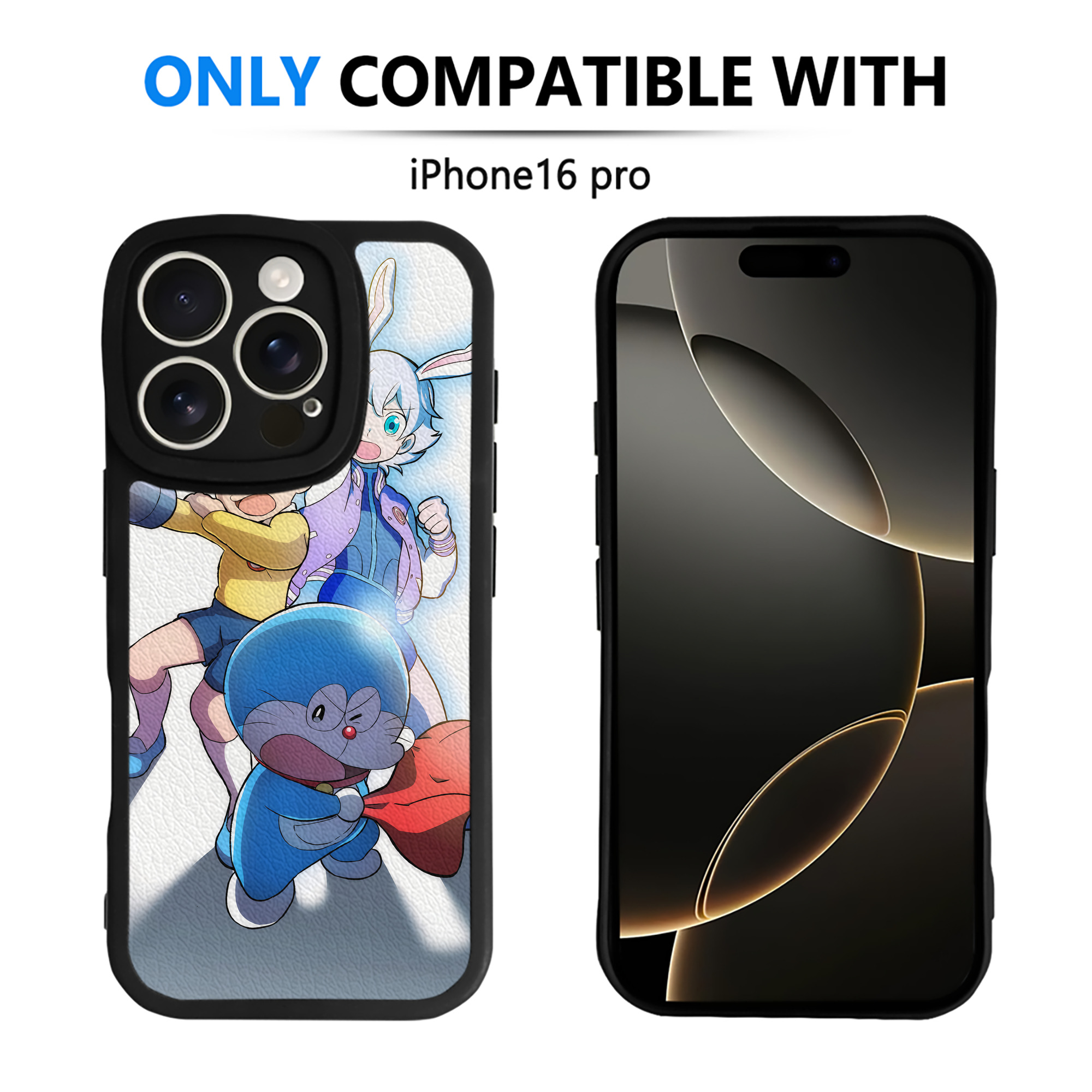 （画像用） ドラえもん Doraemon 【iPhone 16シリーズ対応】シリコンスマホケース（レザー調） 材質：シリコン